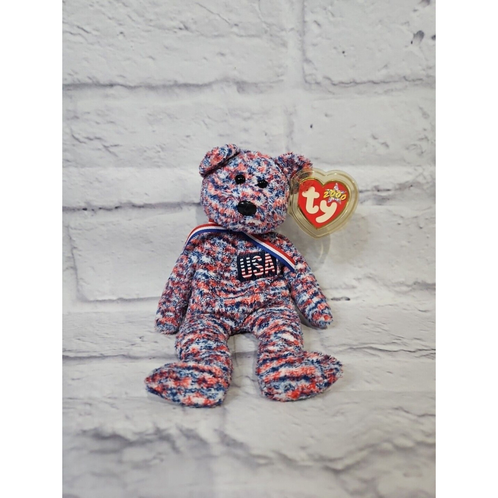 TY Beanie Baby USA America Bear Retired